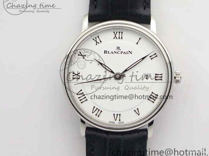 0519 Villeret 6651 SS ZF 1:1 Best Edition White Dial On Black Leather Strap A Practical 8098